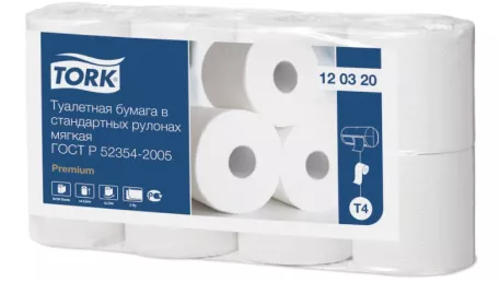 Tork туалетная туалетная бумага Premium в стандартных рулонах мягкая (23м, белая)