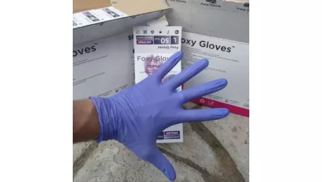 Перчатки нитриловые FOXY размер L фиолетовый