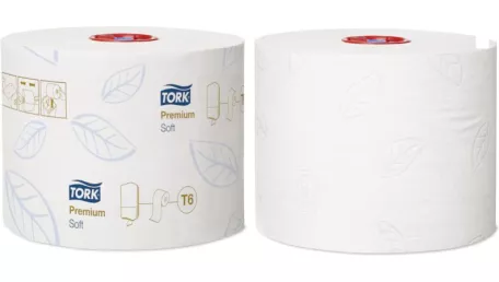Tork туалетная бумага Premium Midsize в миди-рулонах мягкая (90м)
