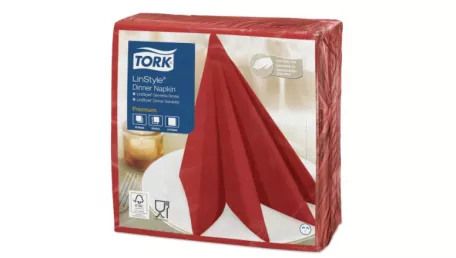 Tork LinStyle салфетки (39х39 см, красные)