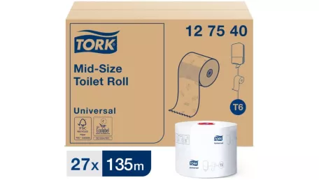 Tork туалетная бумага Midsize в миди-рулонах (135м)